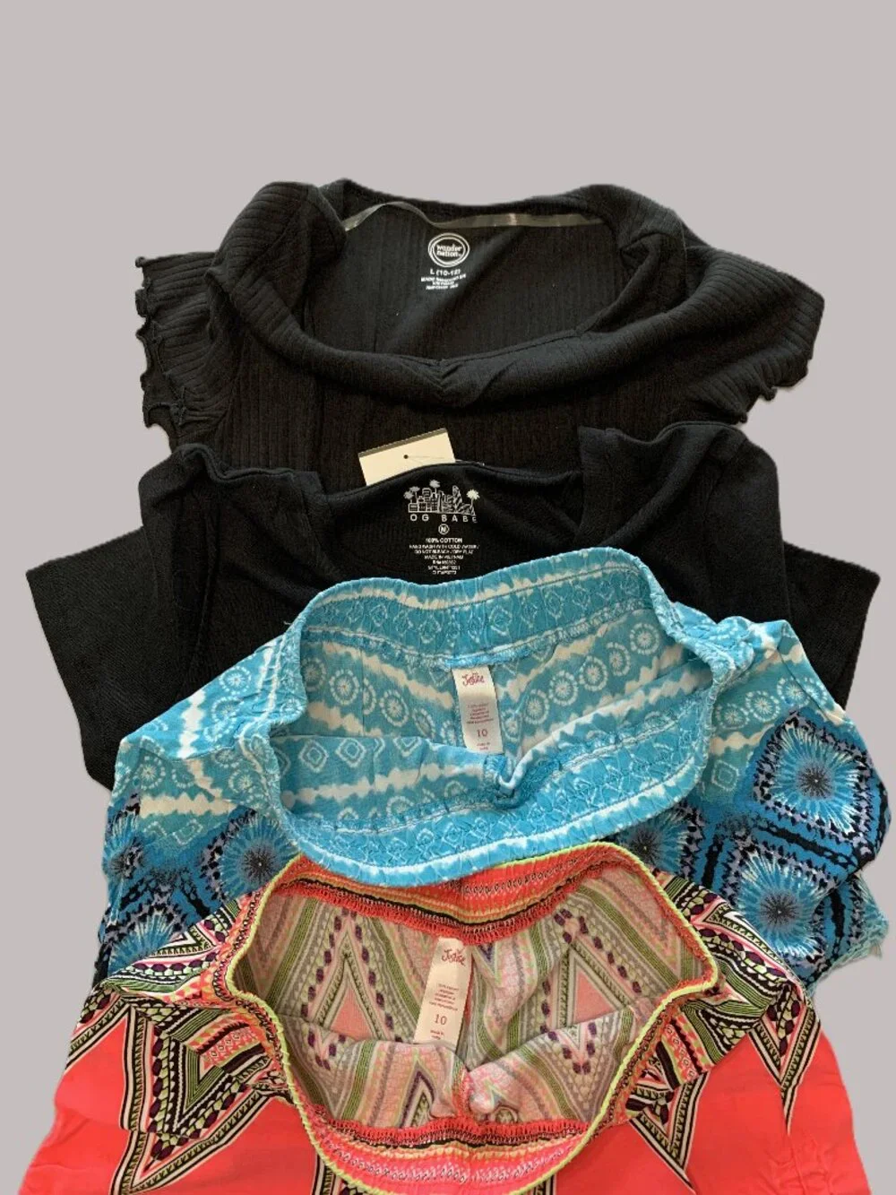4 Piece Girls Brand New Tshirt. Justice Shorts Set Short Sleeves Size 10